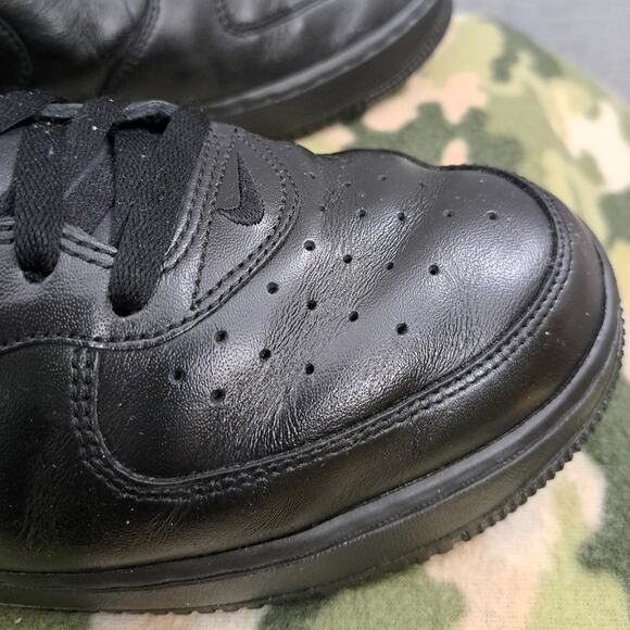 %Nike Air Force 1 Mid Black Leather 313643-002 Sneaker 2006 Men Us 13 / A 14 main image 6